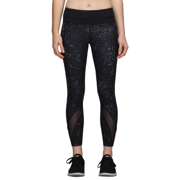 Lululemon Star Crushed Coal Black Inspire Tight Ii Activewear Satin Pant Legging - Picture 4 of 16